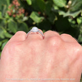 Pearl Round Halo CZ Split Shank Ring