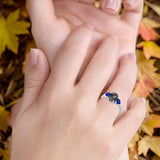 Three Stone Oval Natural Stone Trio Ring