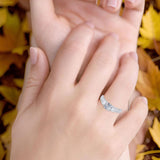 Three Stone Art Deco Round Natural Stone Ring