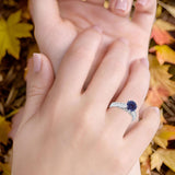 Round Natural Stone Engagement Ring
