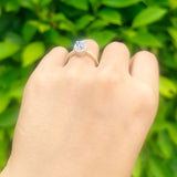 Art Deco Oval Hidden Halo Ring