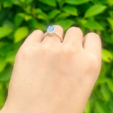 Art Deco Oval Hidden Halo Ring