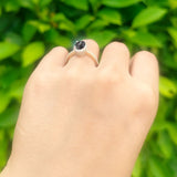 Art Deco Oval Hidden Halo Ring