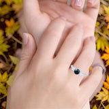 Three Stone Round Natural Stone Ring