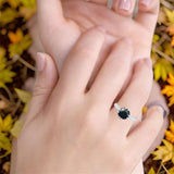 Round Natural Stone Solitaire Ring