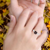 Round Natural Stone Solitaire Ring