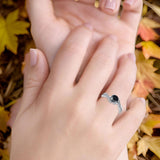 Art Deco Round Natural Stone Twisted Ring