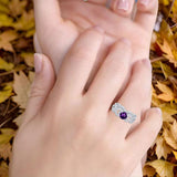 Two Piece Round Natural Stone Art Deco Ring