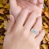 Two Piece Round Natural Stone Art Deco Ring