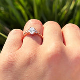 Vintage Style Oval Natural Stone Trillium Ring