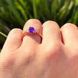 Vintage Style Oval Natural Stone Trillium Ring