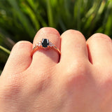 Vintage Style Oval Natural Stone Trillium Ring