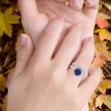 Two Piece Round Natural Stone Bridal Ring