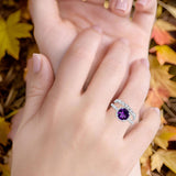 Two Piece Round Natural Stone Bridal Ring