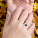 Vintage Style Round Natural Stone Trinity Ring