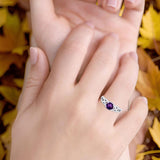 Vintage Style Round Natural Stone Trinity Ring