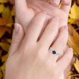 Vintage Style Round Natural Stone Trinity Ring