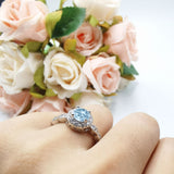 Art Deco Halo Engagement Ring