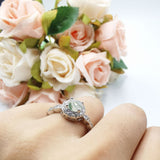 Art Deco Halo Engagement Ring