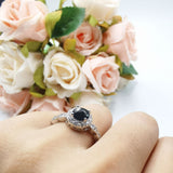 Art Deco Halo Engagement Ring