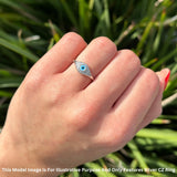Marquise Style 7mm Evil Eye Cubic Zirconia Cluster Ring 925 Sterling Silver