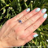 Evil Eye Cluster Blue Sapphire CZ Ring