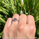 Evil Eye Cluster Blue Sapphire CZ Ring