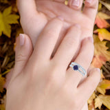 Two Piece Round Natural Stone Bridal Ring