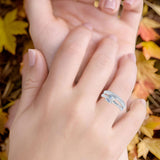 Two Piece Round Natural Stone Bridal Ring