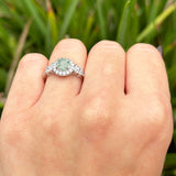 Vintage Style Round Natural Stone Floral Ring