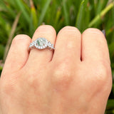 Vintage Style Round Natural Stone Floral Ring