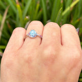 Teardrop Pear Natural Stone Halo Ring
