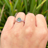 Teardrop Pear Natural Stone Halo Ring