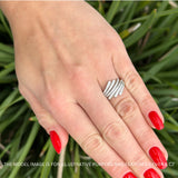 Bypass Stackable Statement Ring Cubic Zirconia 925 Sterling Silver