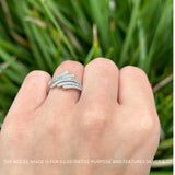 Bypass Stackable Statement Ring Cubic Zirconia 925 Sterling Silver
