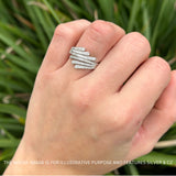 Bypass Stackable Statement Ring Cubic Zirconia 925 Sterling Silver