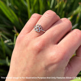 Dog Puppy 9mm Paw Print Solitaire Ring Cubic Zirconia 925 Sterling Silver