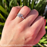 Marquise 9mm Branch Leaf Style Cubic Zirconia Ring 925 Sterling Silver