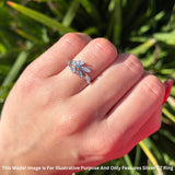 Marquise 9mm Branch Leaf Style Cubic Zirconia Ring 925 Sterling Silver