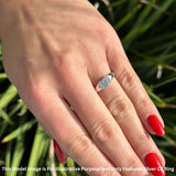 Key Hole Band 6mm Cluster Cubic Zirconia Ring 925 Sterling Silver