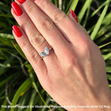 Heart Shaped Cluster Butterfly Ring 8.5mm Cubic Zirconia 925 Sterling Silver