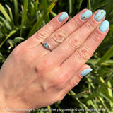 Art Deco 5.4mm Turquoise Evil Eye Ring 925 Sterling Silver