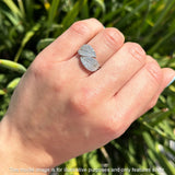 Leaf 10mm Bypass Ring Cluster Cubic Zirconia 925 Sterling Silver