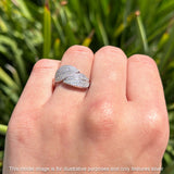 Leaf 10mm Bypass Ring Cluster Cubic Zirconia 925 Sterling Silver