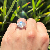 Floral Art Deco Halo Ring