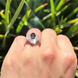 Floral Art Deco Halo Ring