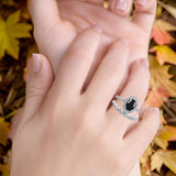 Art Deco Two Piece Oval Natural Stone Ring