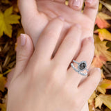 Art Deco Two Piece Oval Natural Stone Ring
