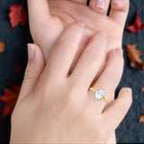 Teardrop Art Deco Pear Wedding Engagement Ring Round CZ 925 Sterling Silver
