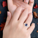 Pear Teardrop Natural Stone Floral Ring